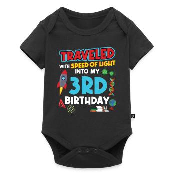 3. Anniversaire - Anniversaire de la science - Body à manches courtes Premium Bébé - noir - Devant