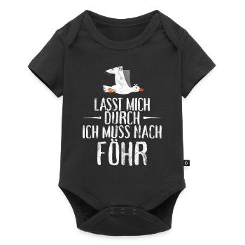 Lasst mich durch nach Föhr Möwe Sonne Strand Meer - Baby Premium Kurzarmbody - Schwarz - Vorne