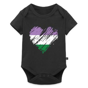 Fierté Cœur LGBTQ - Body à manches courtes Premium Bébé - noir - Devant