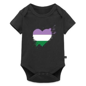Pride LGBTQ Heart - Genderqueer - Body à manches courtes Premium Bébé - noir - Devant