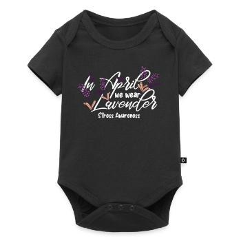 In April we wear lavender - the flower of the - Baby Premium short-sleeve bodysuit - black - Front