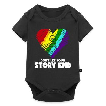 Life Matters Don't Let Your Story End Stress - Baby Premium short-sleeve bodysuit - black - Front