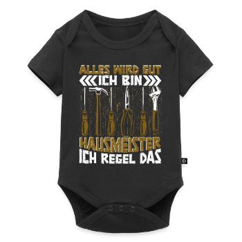 Haustechniker Alles wird gut ich bin Hausmeister - Baby Premium Kurzarmbody - Schwarz - Vorne
