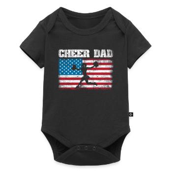 July 4 U.S. Flag Cheer Dad Patriotic Daddy Father - Baby Premium short-sleeve bodysuit - black - Front