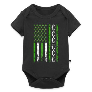 Amerikanische Sportarten Flagge Athletic Football - Baby Premium Kurzarmbody - Schwarz - Vorne