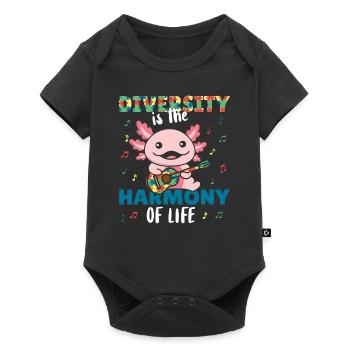 Autism Awareness Month Puzzle Music Axolotl - Baby Premium short-sleeve bodysuit - black - Front