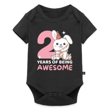 Rabbit for 2nd birthday Children two years old - Baby Premium short-sleeve bodysuit - black - Front