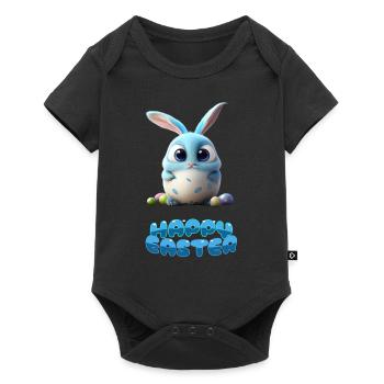 Funny Cute Happy Easter Bunny - Baby Premium short-sleeve bodysuit - black - Front