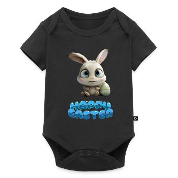Funny Cute Happy Easter Bunny - Baby Premium short-sleeve bodysuit - black - Front