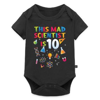 10th Birthday - Science Birthday - Baby Premium short-sleeve bodysuit - black - Front