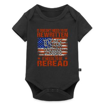 Drapeau américain vintage Il doit être relu - Body à manches courtes Premium Bébé - noir - Devant