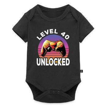 Level 40 Unlocked 40. Geburtstag Gamer - Baby Premium Kurzarmbody - Schwarz - Vorne