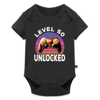 Level 50 Unlocked 50th Birthday Gamer - Baby Premium short-sleeve bodysuit - black - Front
