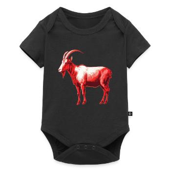 Goat red and white - Baby Premium short-sleeve bodysuit - black - Front