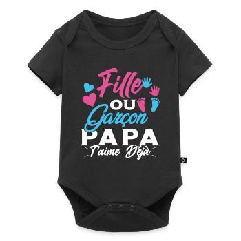 Fille ou Garçon PapaT'aime déjà Annonce Futur Papa - Body à manches courtes Premium Bébé - noir - Devant
