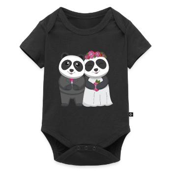 Wedding Anniversary Panda Bear Zookeeper Wildlife Animal - Baby Premium short-sleeve bodysuit - black - Front