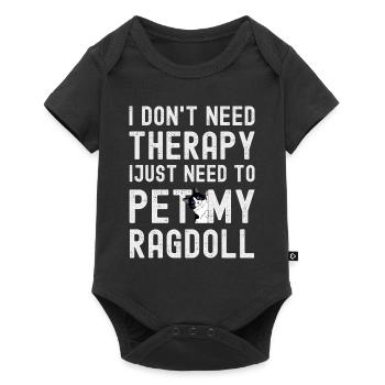 I don't need therapy, but a purring cat. - Baby Premium short-sleeve bodysuit - black - Front
