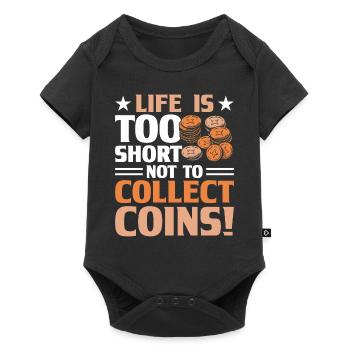 Coin Collector Numismatics Coin Collecting Coin Collection - Baby Premium short-sleeve bodysuit - black - Front