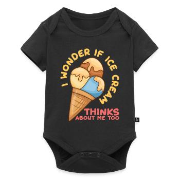 Ice Cream Thinks About Me Eiscreme Eis - Baby Premium short-sleeve bodysuit - black - Front