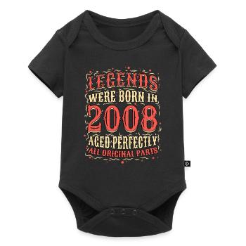 Les légendes sont nées en 2008 anniversaire - Body à manches courtes Premium Bébé - noir - Devant