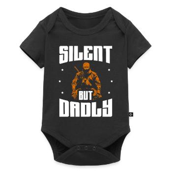 Silent But Fatherly Father's Day Says the Best - Baby Premium short-sleeve bodysuit - black - Front