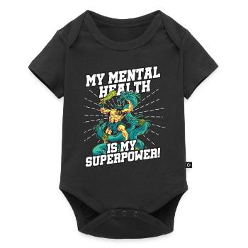 My mental health is my superpower - Baby Premium short-sleeve bodysuit - black - Front