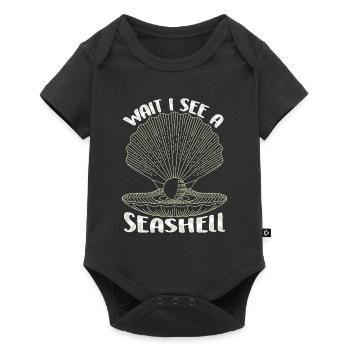 Wait I see a shell collecting shells - Baby Premium short-sleeve bodysuit - black - Front