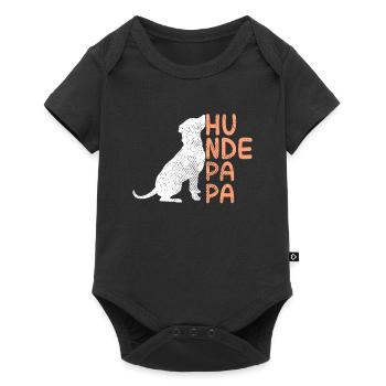 Hunde Papa - Baby Premium Kurzarmbody - Schwarz - Vorne