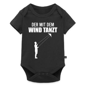 Drachensteigen Spruch Drachenfliegen Geschenk - Baby Premium Kurzarmbody - Schwarz - Vorne