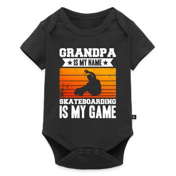 Grandpa Skateboarding Is My Game - Baby Premium short-sleeve bodysuit - black - Front