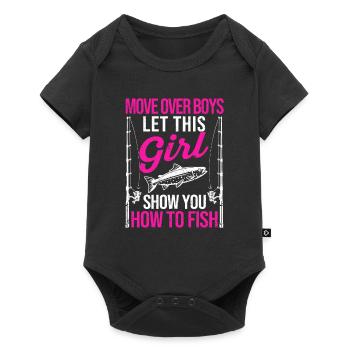 Move Over Boys Let This Girl Show You How To Fish - Baby Premium short-sleeve bodysuit - black - Front