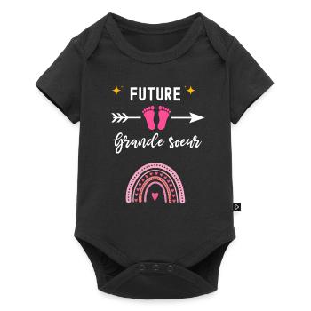 future grande sœur cadeau naissance - Body à manches courtes Premium Bébé - noir - Devant
