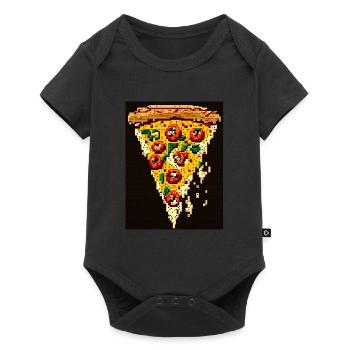 Pizza 8 bits, Pixel Art - Body à manches courtes Premium Bébé - noir - Devant