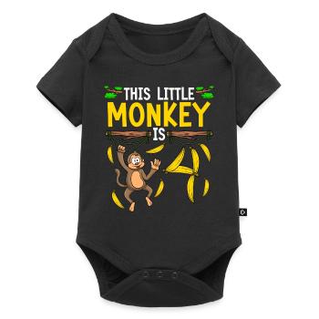 Monkey Birthday 4th Monkey Theme Party Kids - Baby Premium short-sleeve bodysuit - black - Front