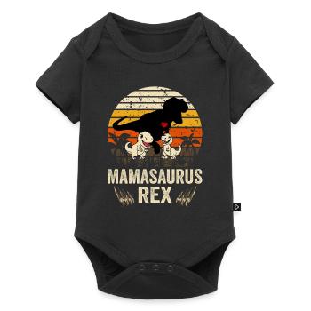 Mamasaurus Rex Dinosaurier T-Rex Mama Muttertag - Baby Premium Kurzarmbody - Schwarz - Vorne
