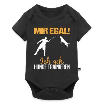 Hundetraining Hundetrainer Spruch Lustig Geschenk - Baby Premium Kurzarmbody - Schwarz - Vorne