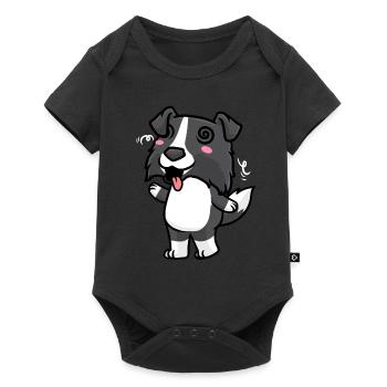 Border Collie Chien Emoticon Chiens - Body à manches courtes Premium Bébé - noir - Devant