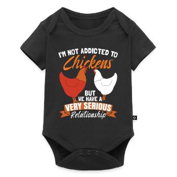 Je ne suis pas accro aux poulets - Body à manches courtes Premium Bébé - noir - Devant