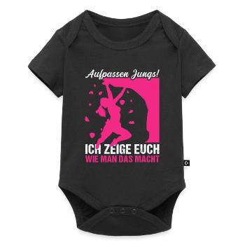 Bouldern Mädchen Diese Boulderin - Baby Premium Kurzarmbody - Schwarz - Vorne