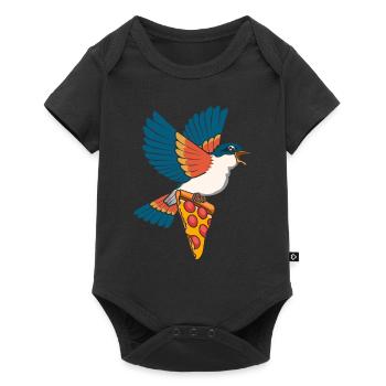 Pizza-Esser Vogelliebhaber Ornithologie Vogel - Baby Premium Kurzarmbody - Schwarz - Vorne
