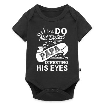 Father's Day Do Not Disturb Papa - Baby Premium short-sleeve bodysuit - black - Front