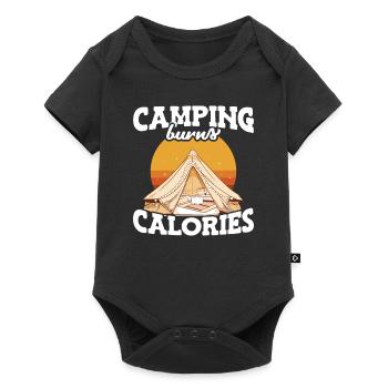 Camping burns calories Hikers Camping - Baby Premium short-sleeve bodysuit - black - Front