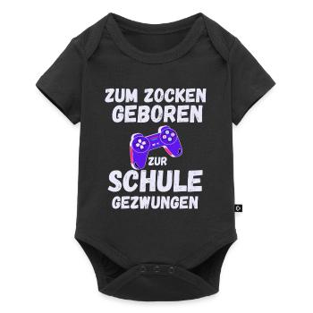 Gamer Spruch Gaming Sprüche Schule - Baby Premium Kurzarmbody - Schwarz - Vorne