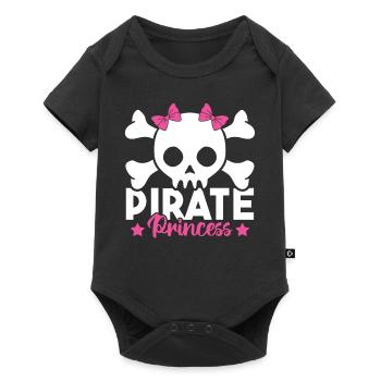 Cute Pirate Princess Pink Pirate Skull and - Baby Premium short-sleeve bodysuit - black - Front