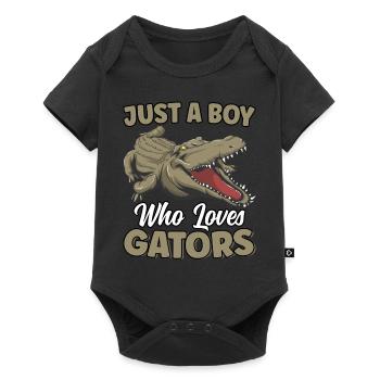 Juste un garçon qui aime les alligators Alligator reptile - Body à manches courtes Premium Bébé - noir - Devant