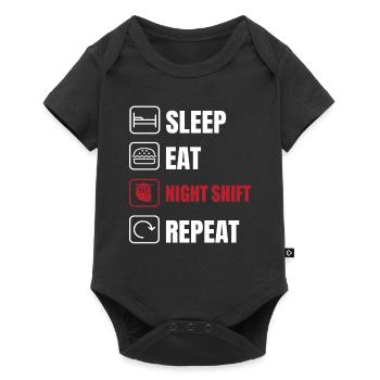 Funny Night Shift T-shirt - Baby Premium short-sleeve bodysuit - black - Front