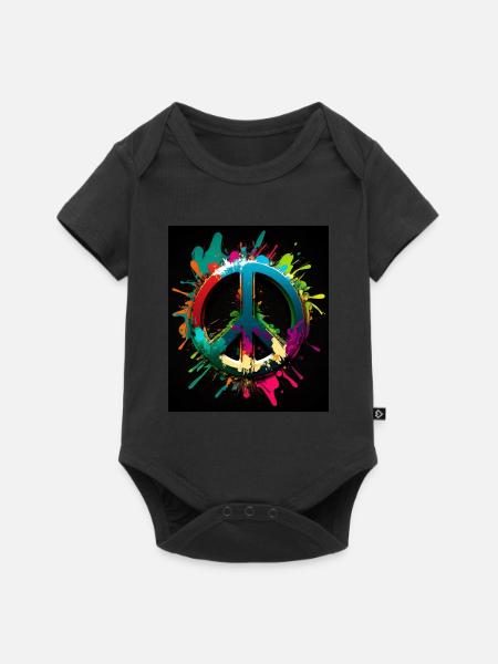 Abstraktes Friedenssymbol - Baby Premium Kurzarmbody - Schwarz