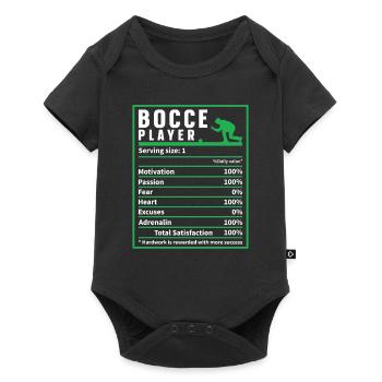 Bocce Ball Player Nutrition Facts, Funny Bocci - Baby Premium Kurzarmbody - Schwarz - Vorne