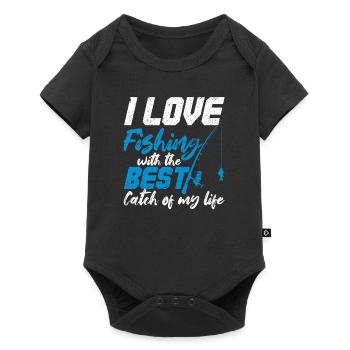 I love fishing with the best catch of my life - Baby Premium short-sleeve bodysuit - black - Front
