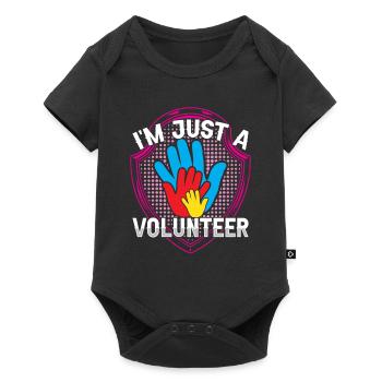 I am only a voluntary volunteer - Baby Premium short-sleeve bodysuit - black - Front